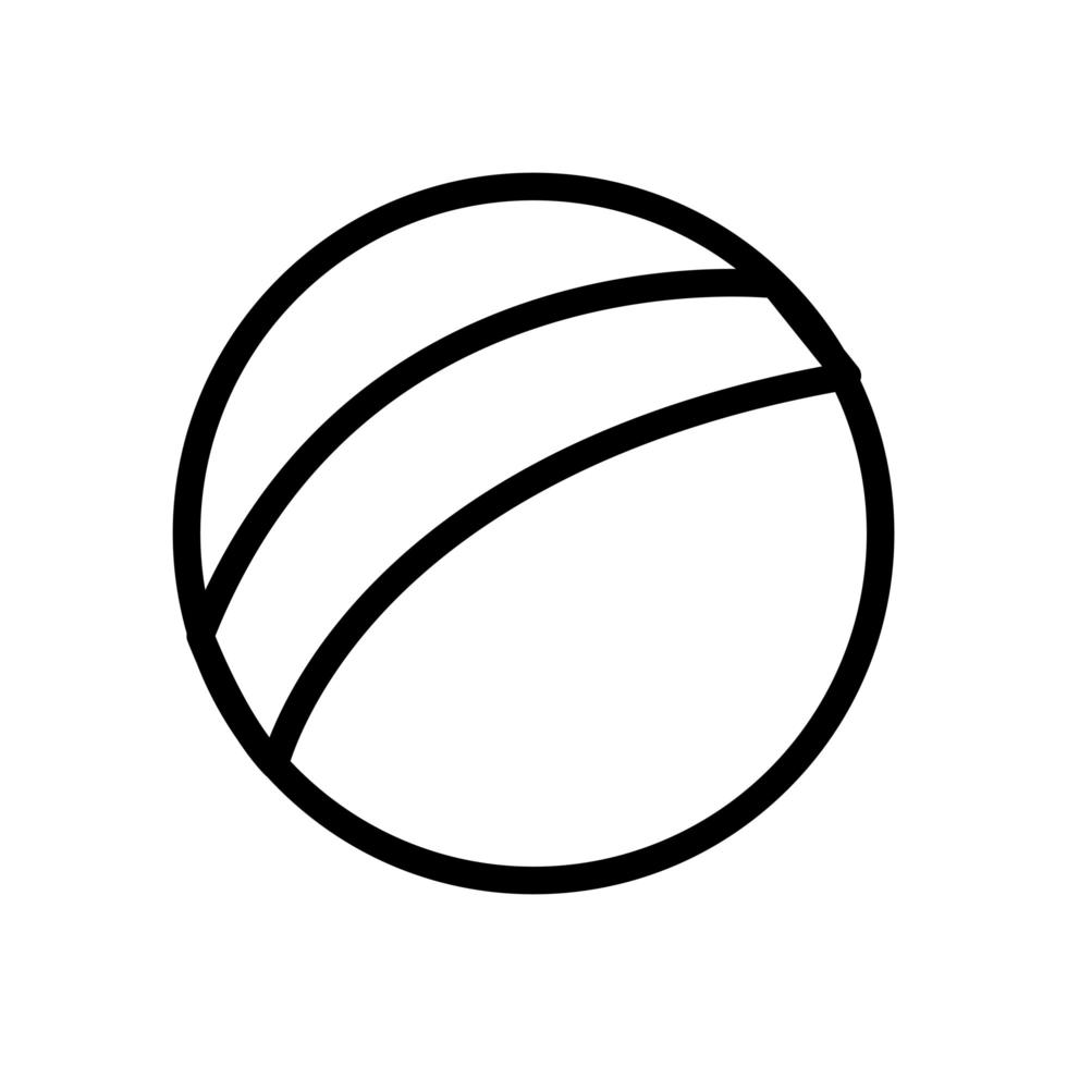 icono de línea de pelota de plástico deportivo vector