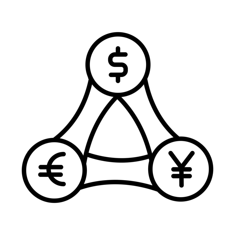 pyramid of money global economy line style vector