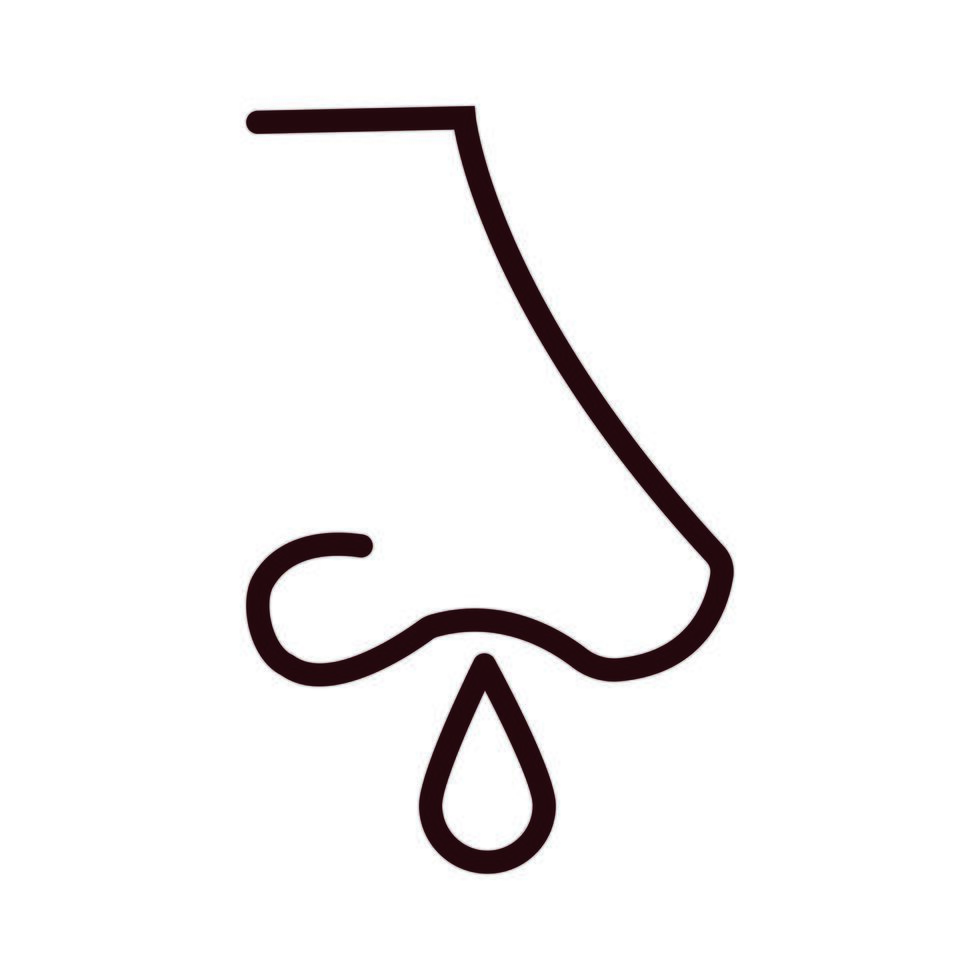 nose with flu line style icon vector