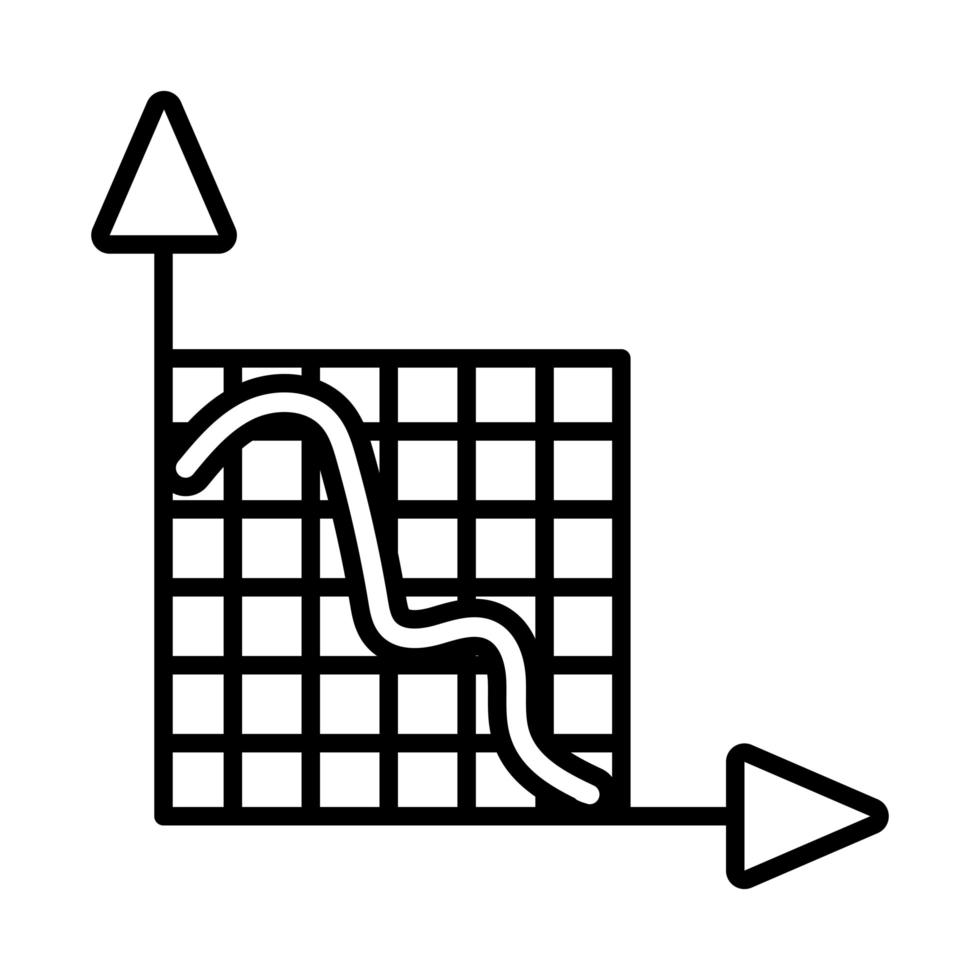 arrow statistics line style icon vector