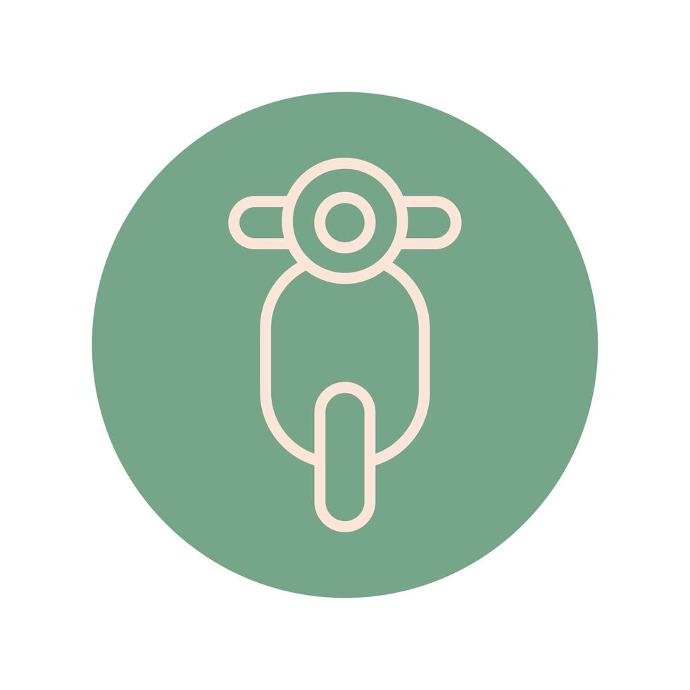 motorcycle scooter block style icon vector