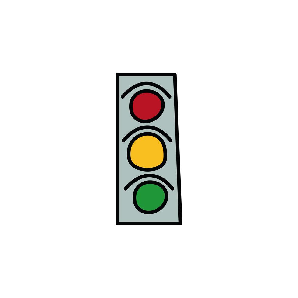 traffic light street city fill icon vector