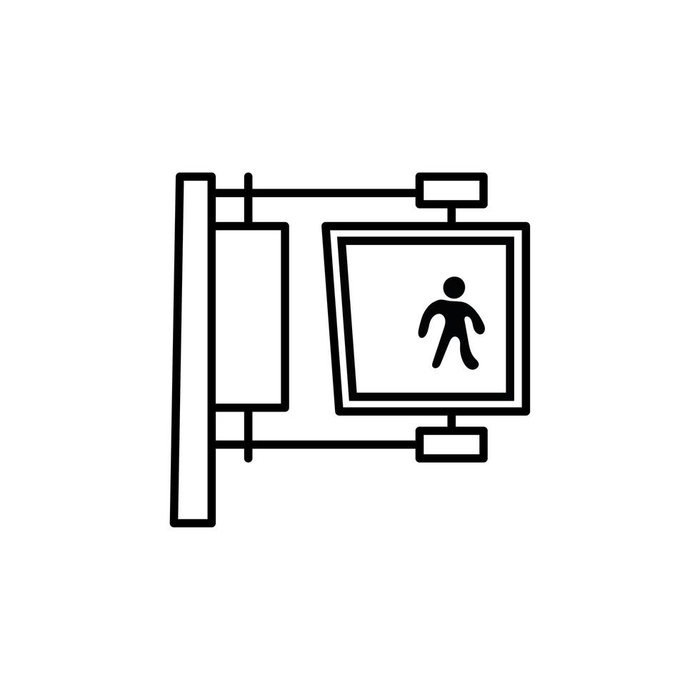 street pedestrian signal city line icon vector