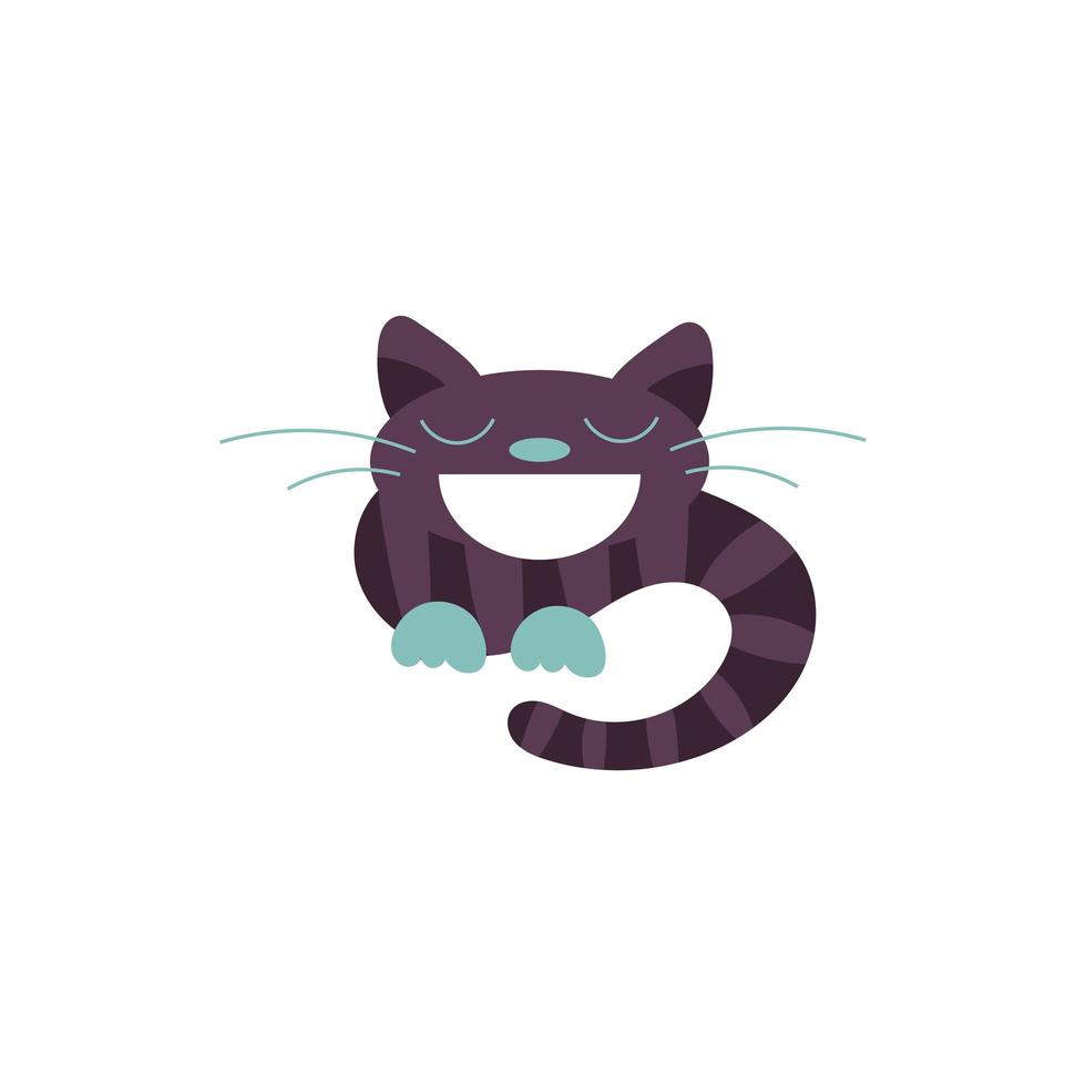 Lindo gato icono aislado de personaje de cuento de hadas vector
