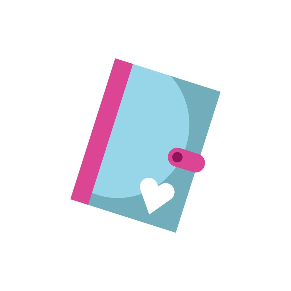 Cuaderno de feliz día de San Valentín con icono de corazón vector