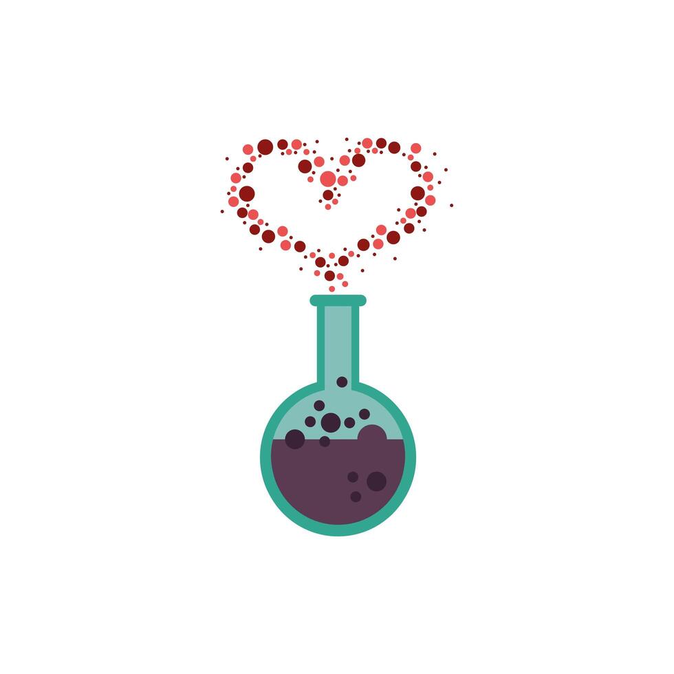 spell love in tube test fairytale object isolated icon vector