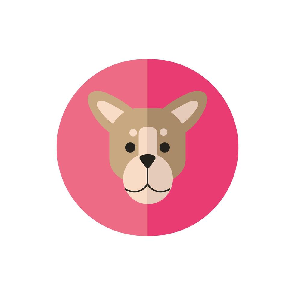 cute dog pet head character vector