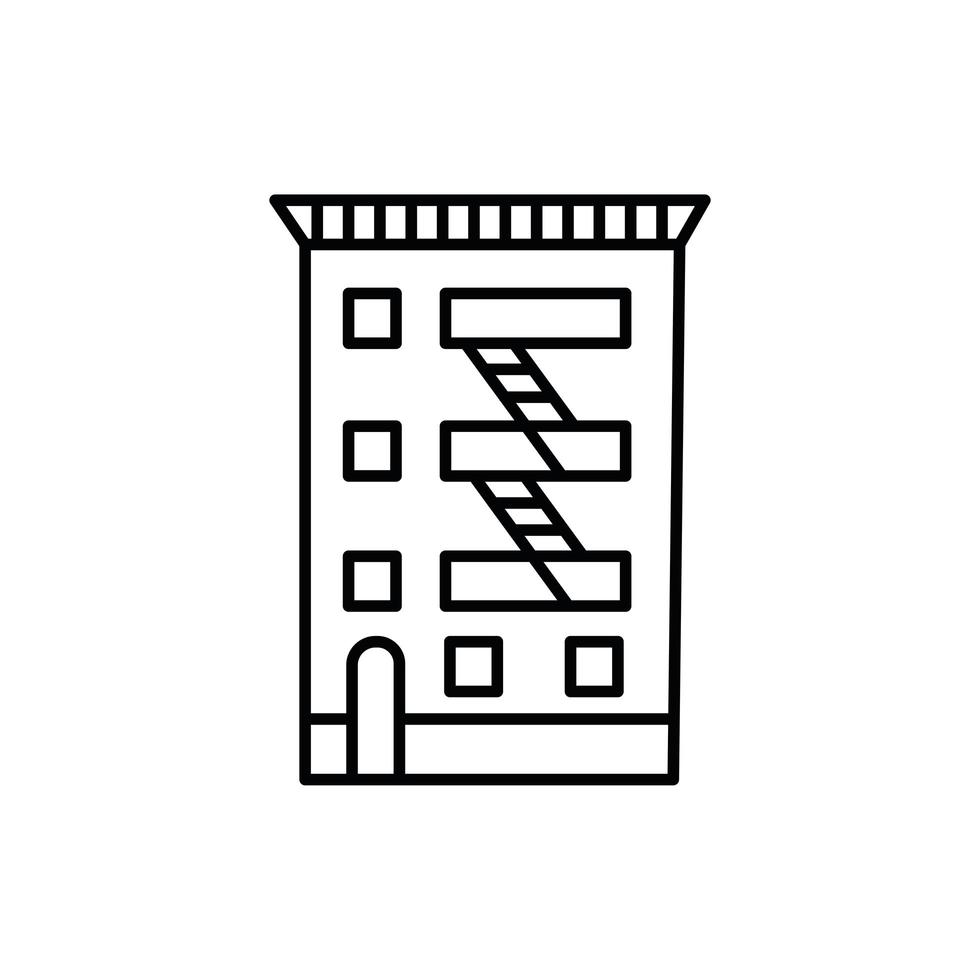 icono de estilo de línea de edificio de nueva york vector