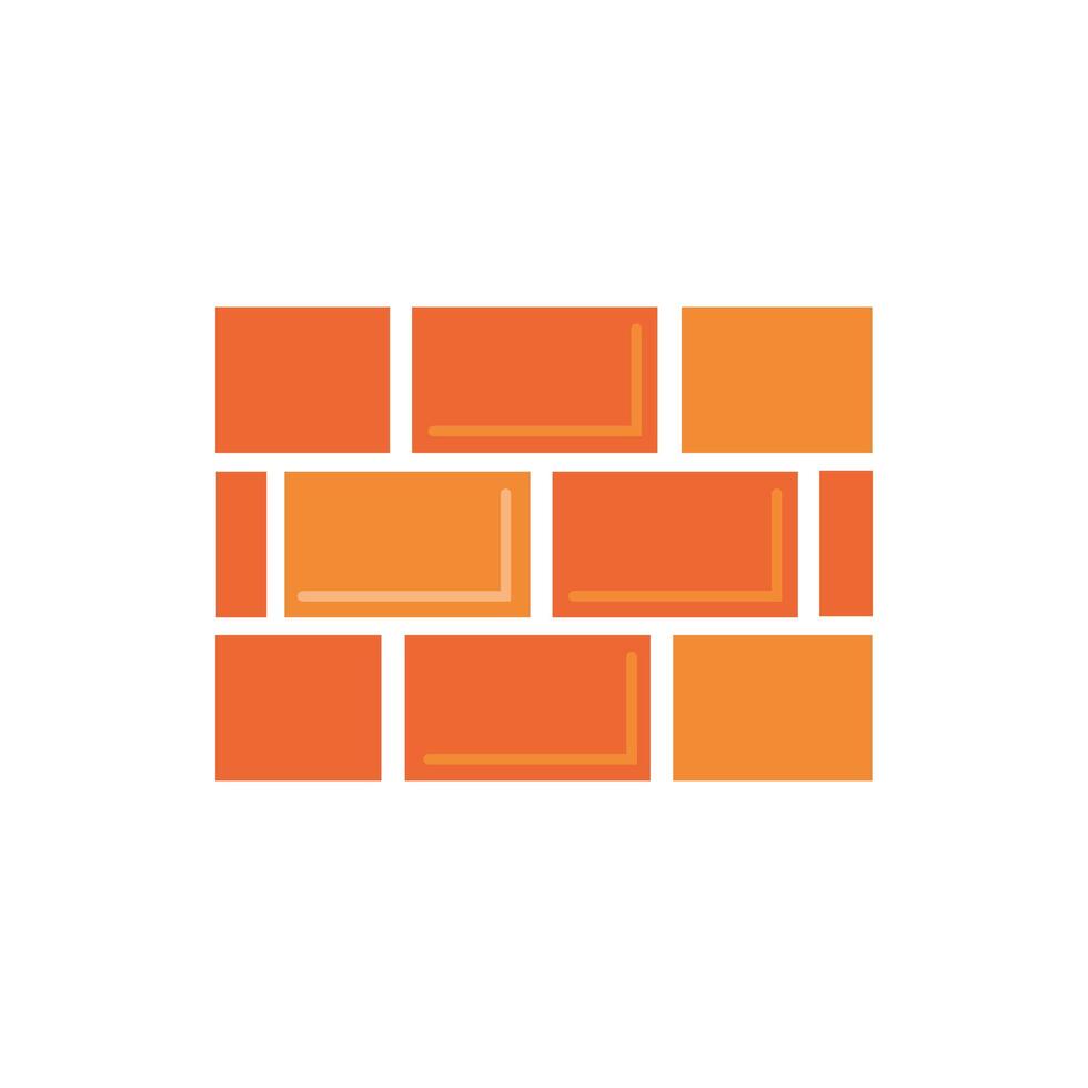 bricks wall construction isolated icon vector