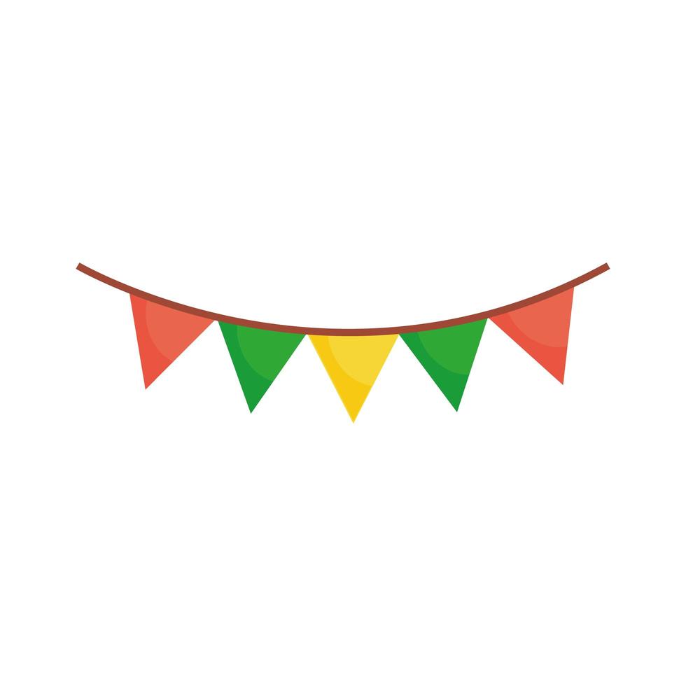 garlands hanging decoration party icon vector
