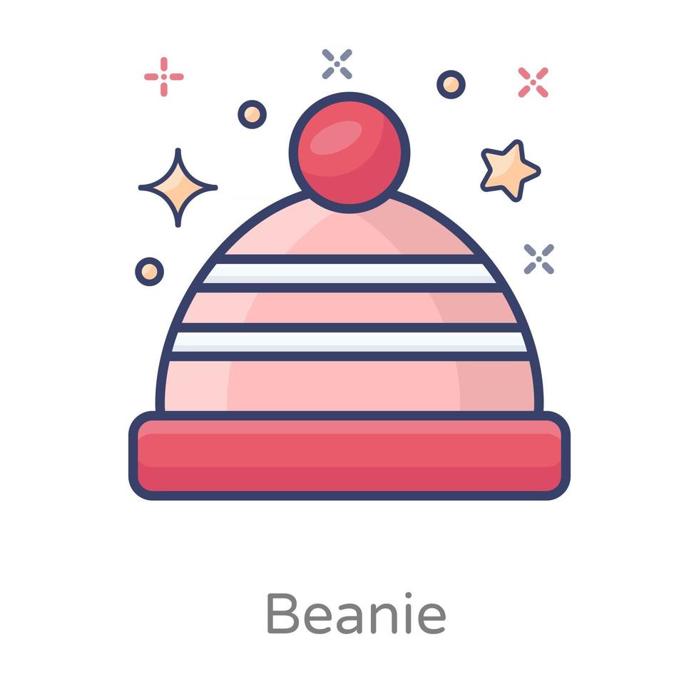 Beanie woolen cap vector