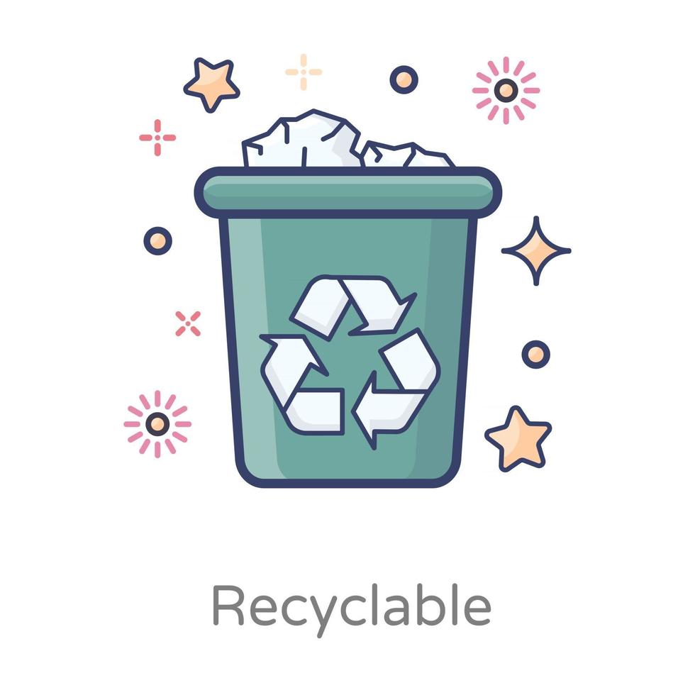 diseño de papelera de reciclaje vector