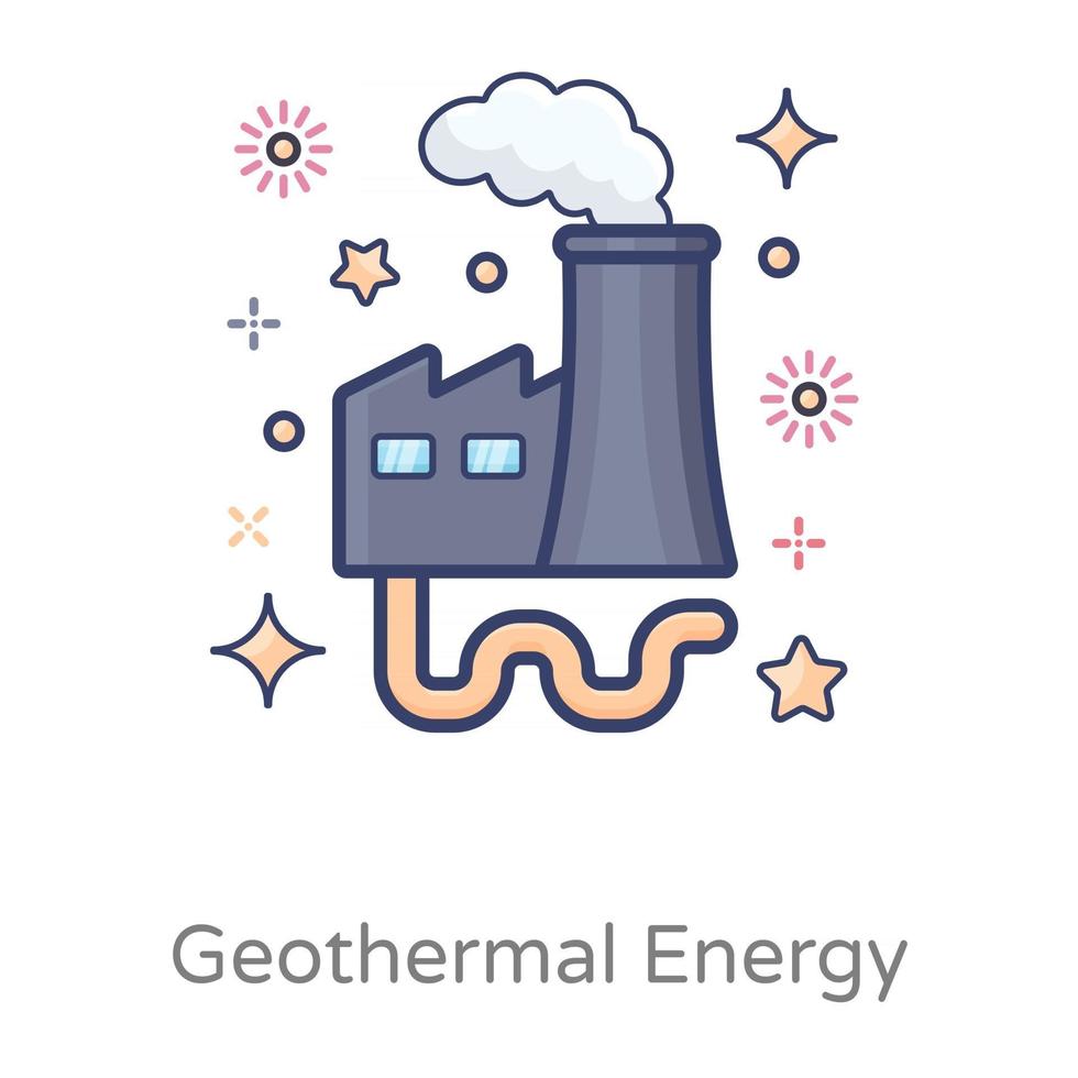 Geothermal Energy plant vector