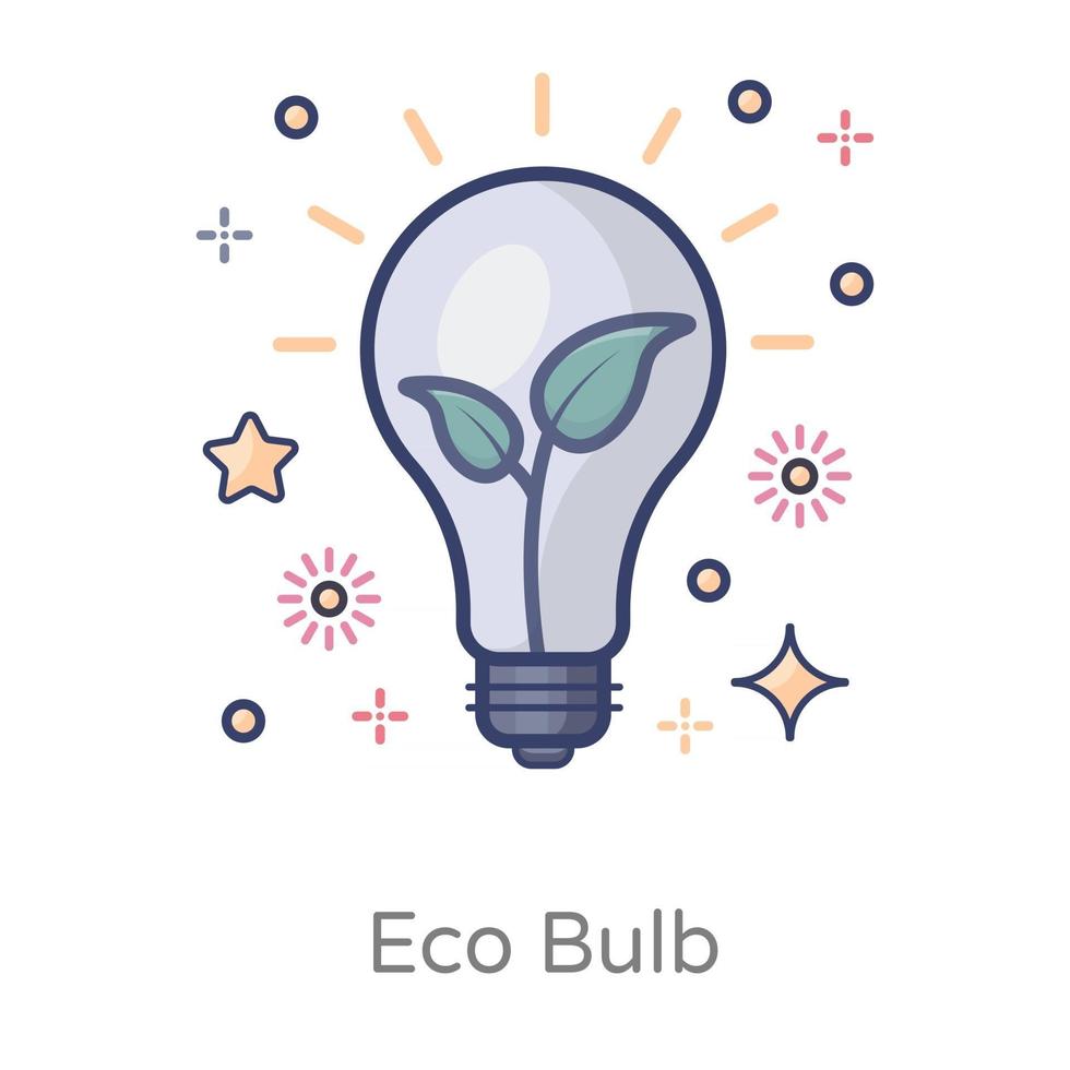 Eco Bulb Leaves vector