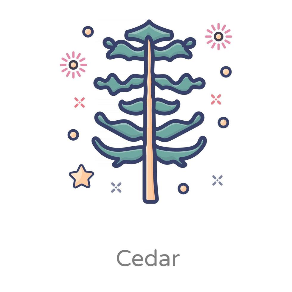 diseño de árbol de cedro vector