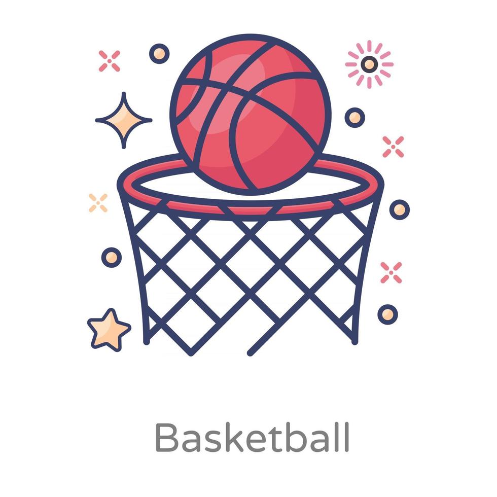 Basketball Over Hoop vector