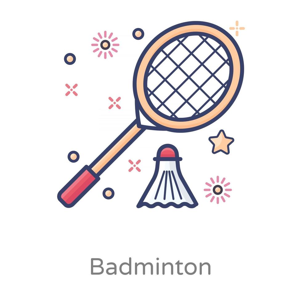 volante de bádminton con raqueta vector