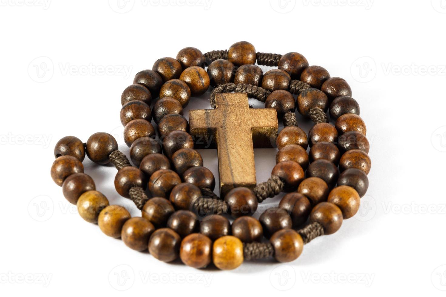 wood rosary in round shape photo