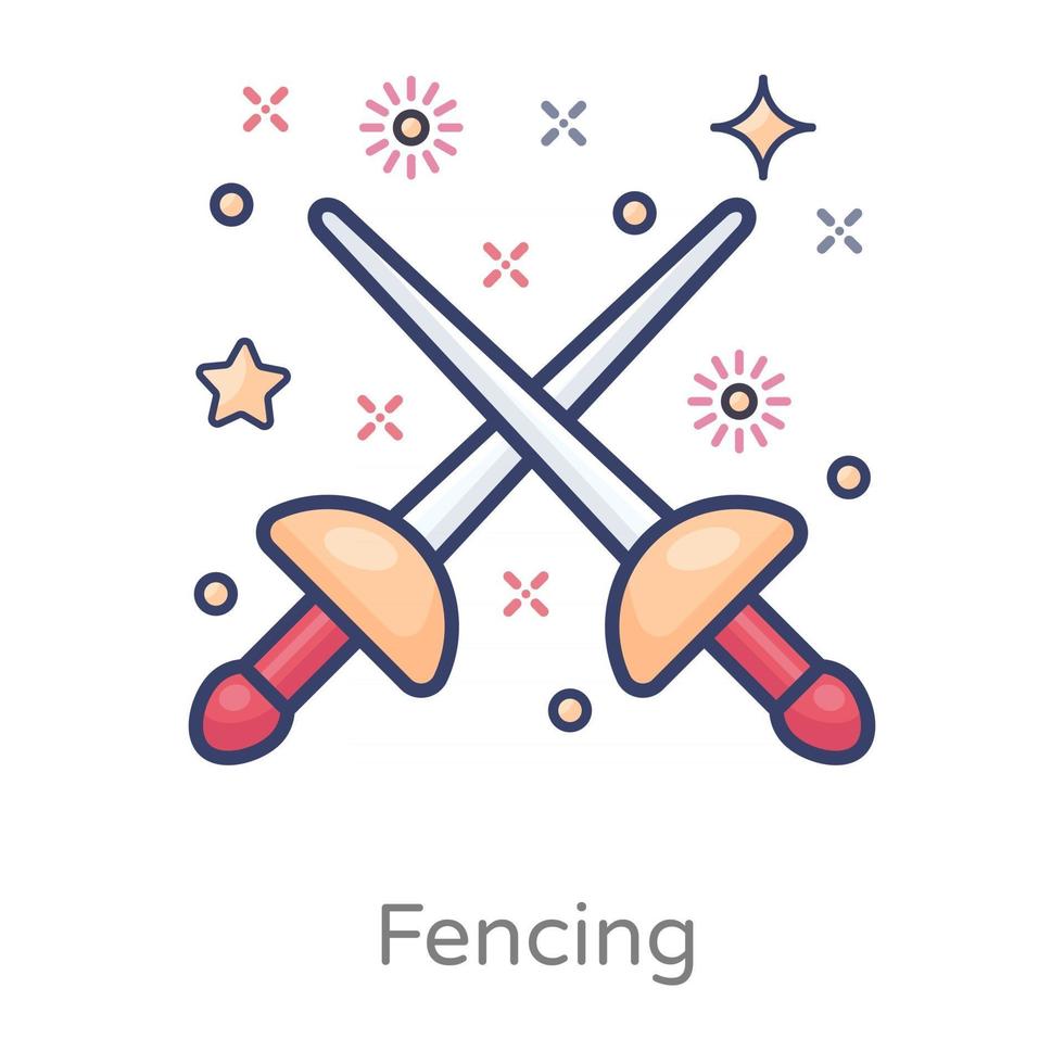 Fencing Sword Fight Design vector