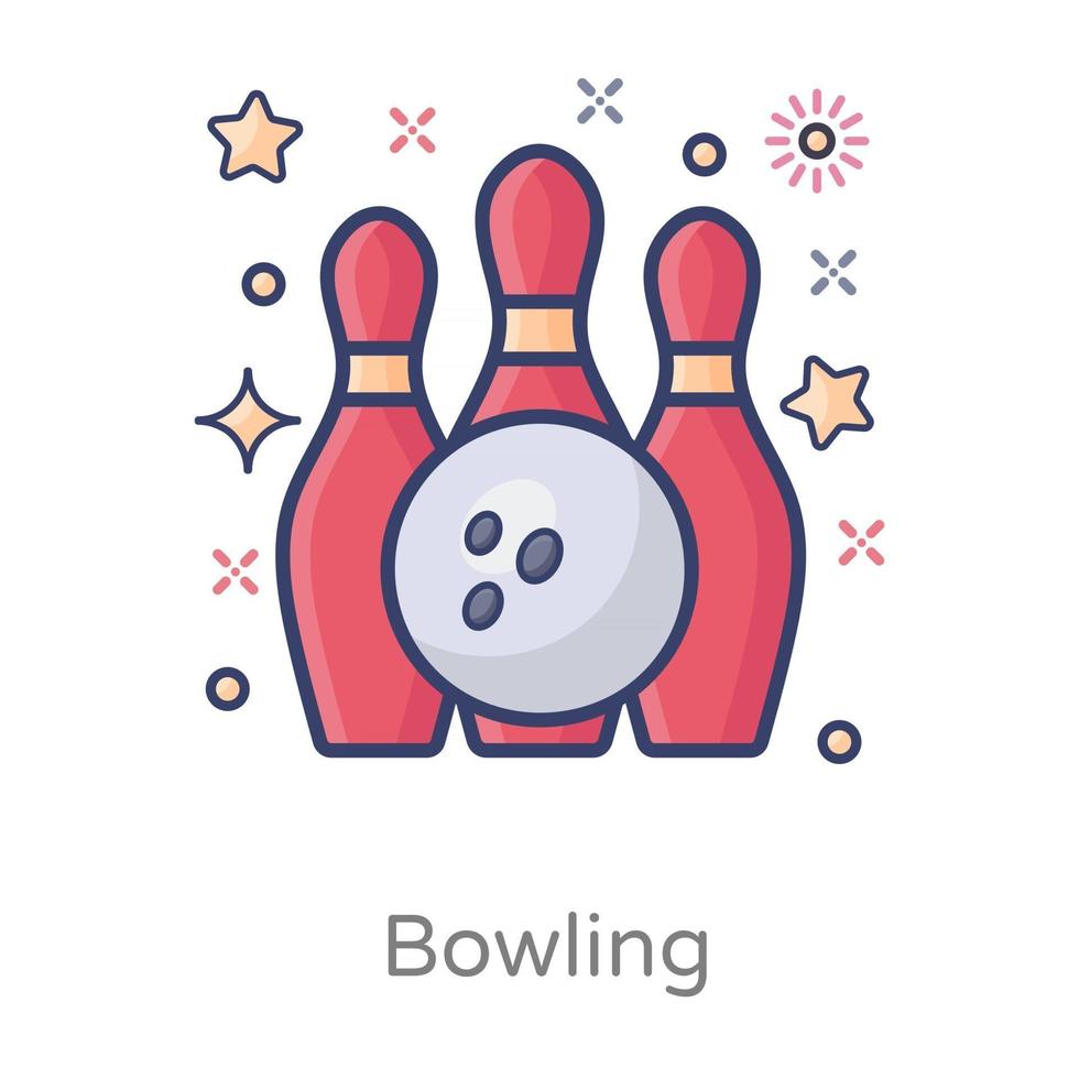 Bowling Ball Hitting Pins vector