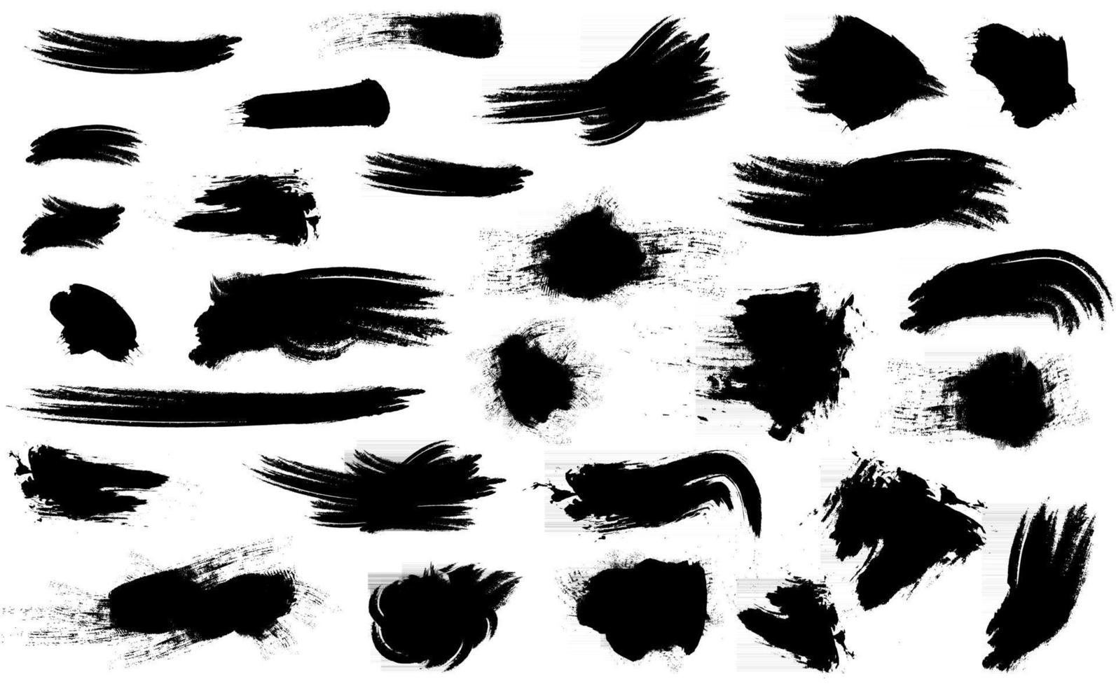 Different strokes of black paint on a white background vector