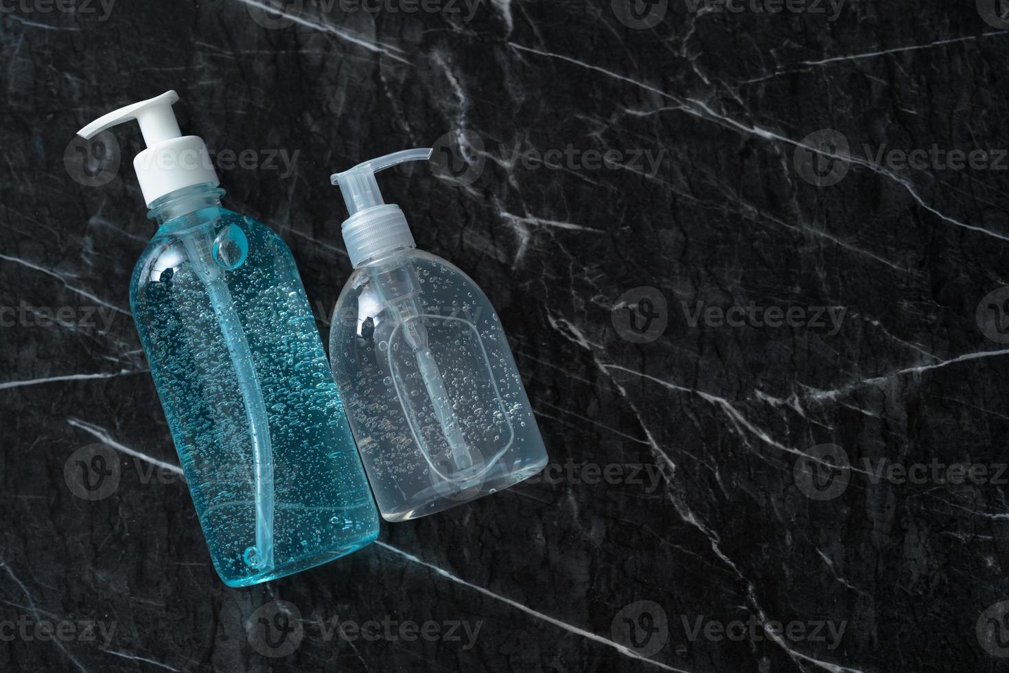 Alcohol Gel Hand Sanitizer on table background photo