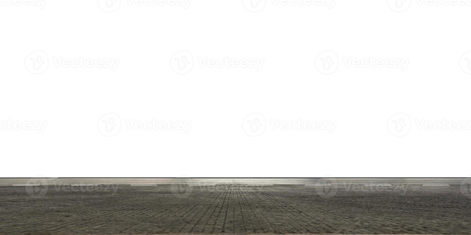 Empty highway asphalt road on white background photo