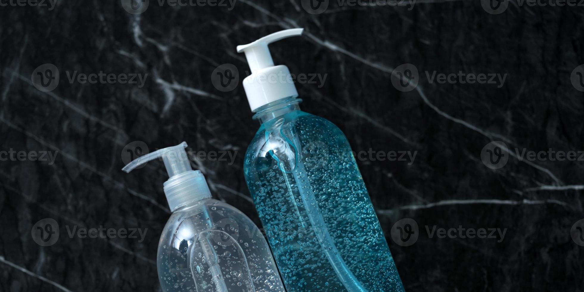 Alcohol Gel Hand Sanitizer on table background photo