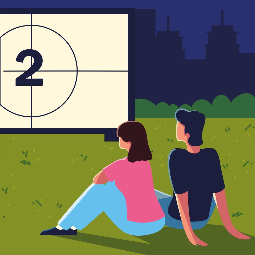 cinema outdoor movie vector