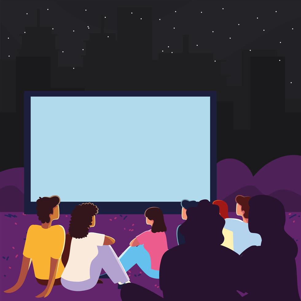 outdoor cinema concept vector