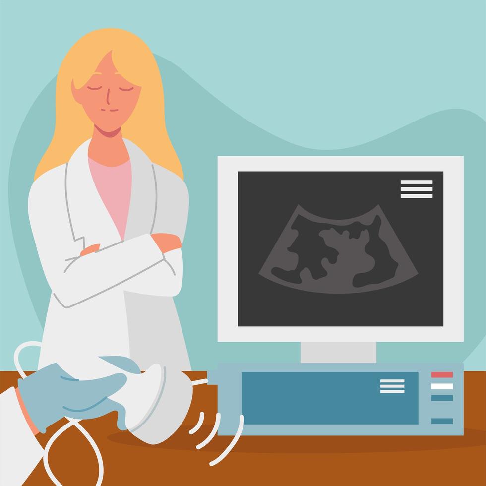 gynecology ultrasound diagnosis vector