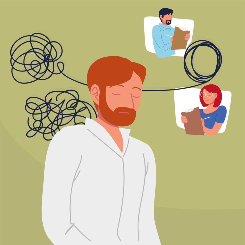 psychologist patient tangled vector