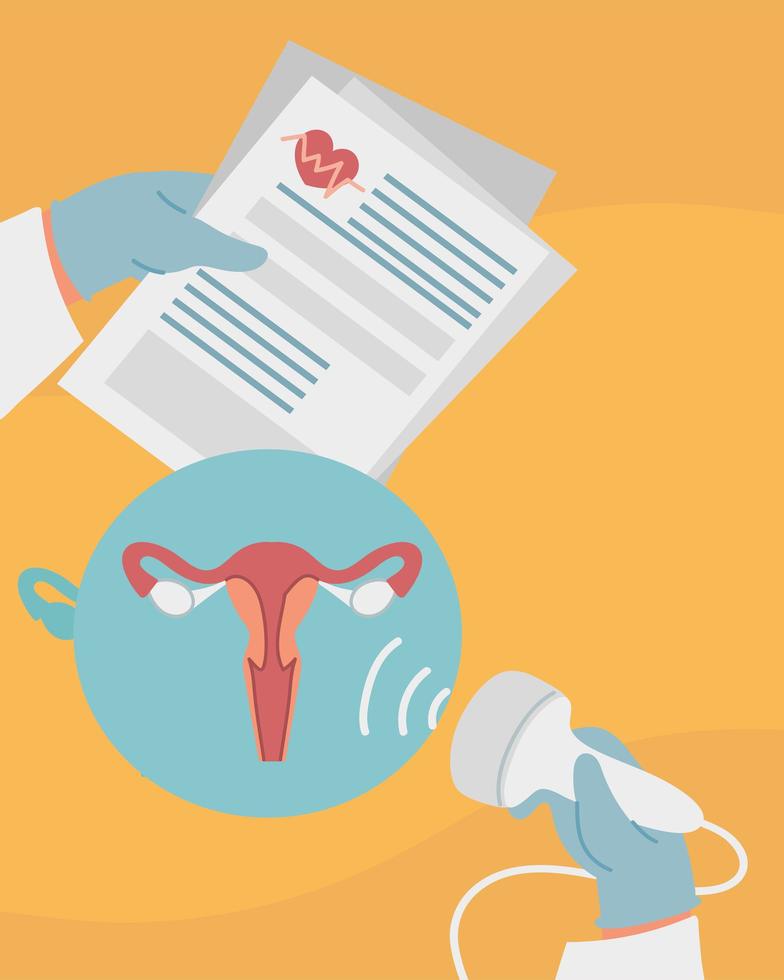 gynecology examination report vector