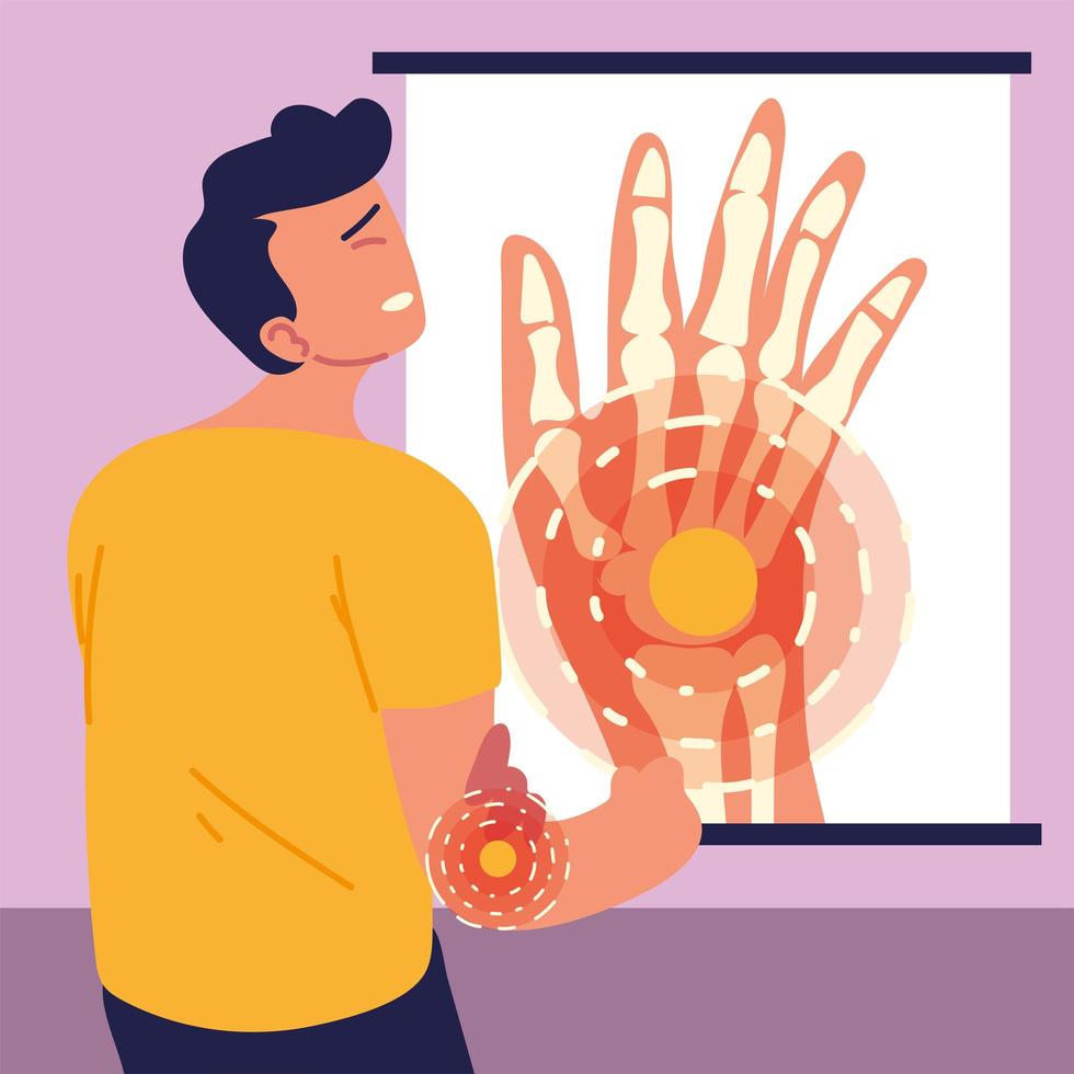 man with elbow pain vector