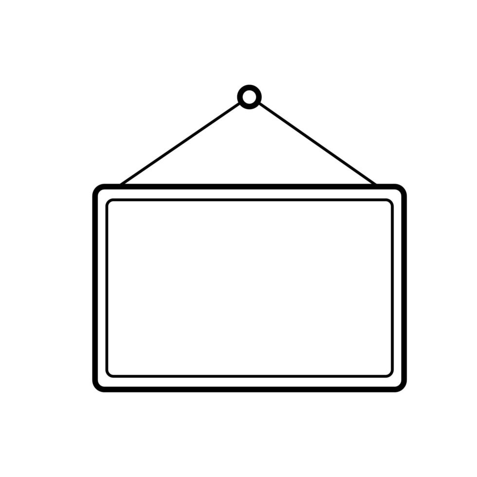 label hanging information line style icon vector