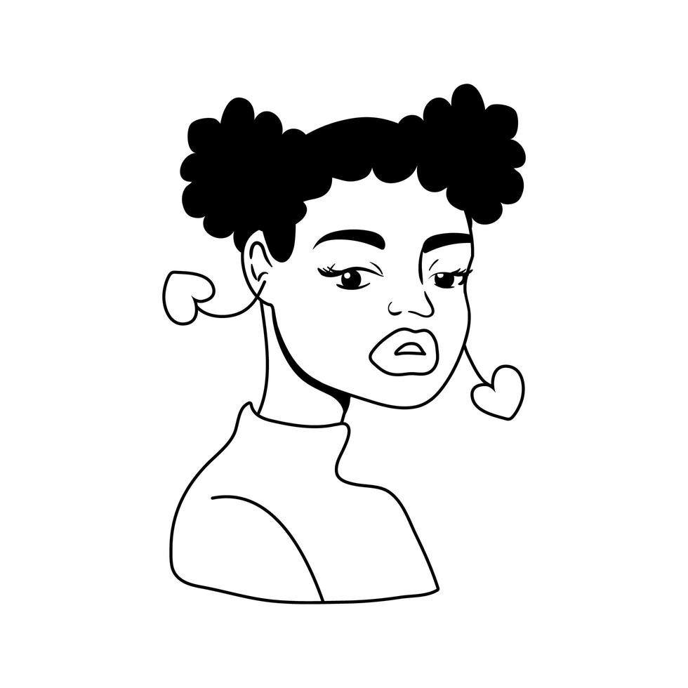icono de estilo de arte pop de mujer afro vector