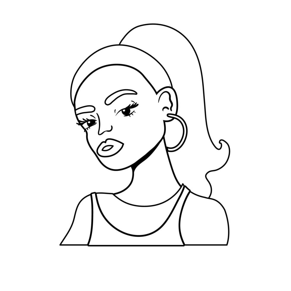 woman pop art style icon vector