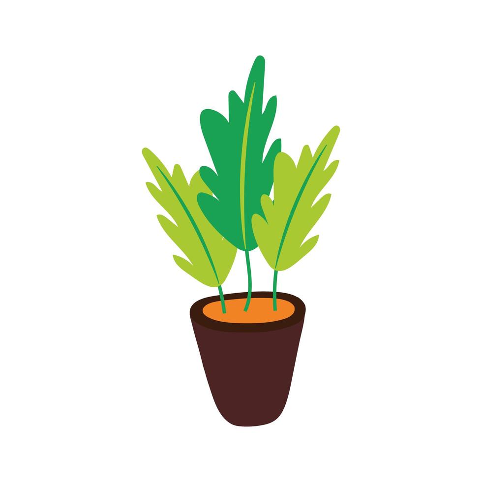 planta de la casa en icono de olla de cerámica vector