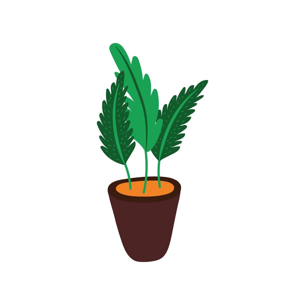 planta de la casa en icono de olla de cerámica vector