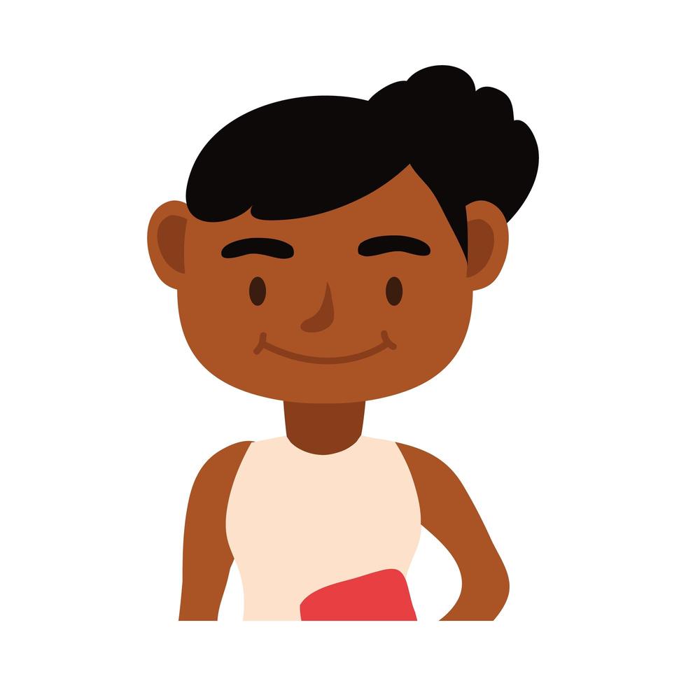 icono de personaje trabajadora profesora afro vector