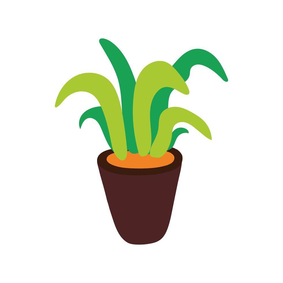 planta de la casa en icono de olla de cerámica vector