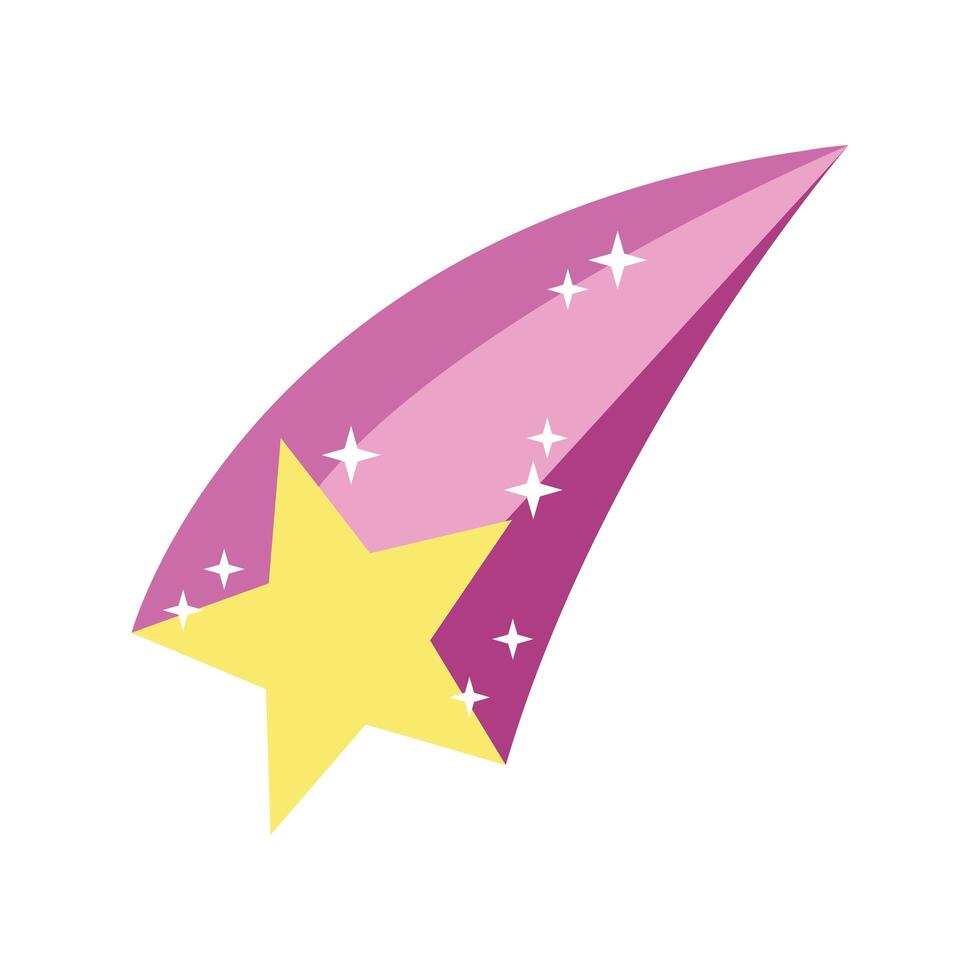 shooting star hand draw style icon vector