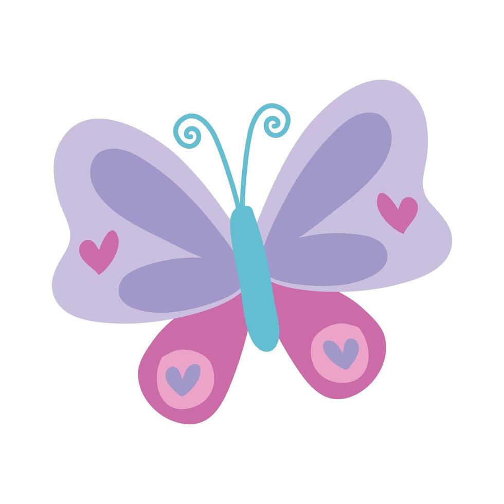 beautiful butterfly hand draw style icon vector