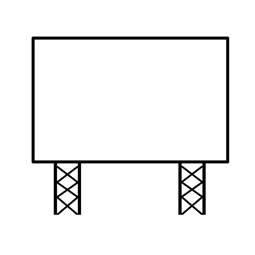 billboard banner publicity line style icon vector