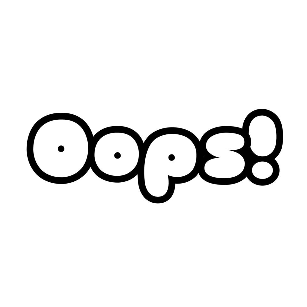 oops word pop art line style icon vector