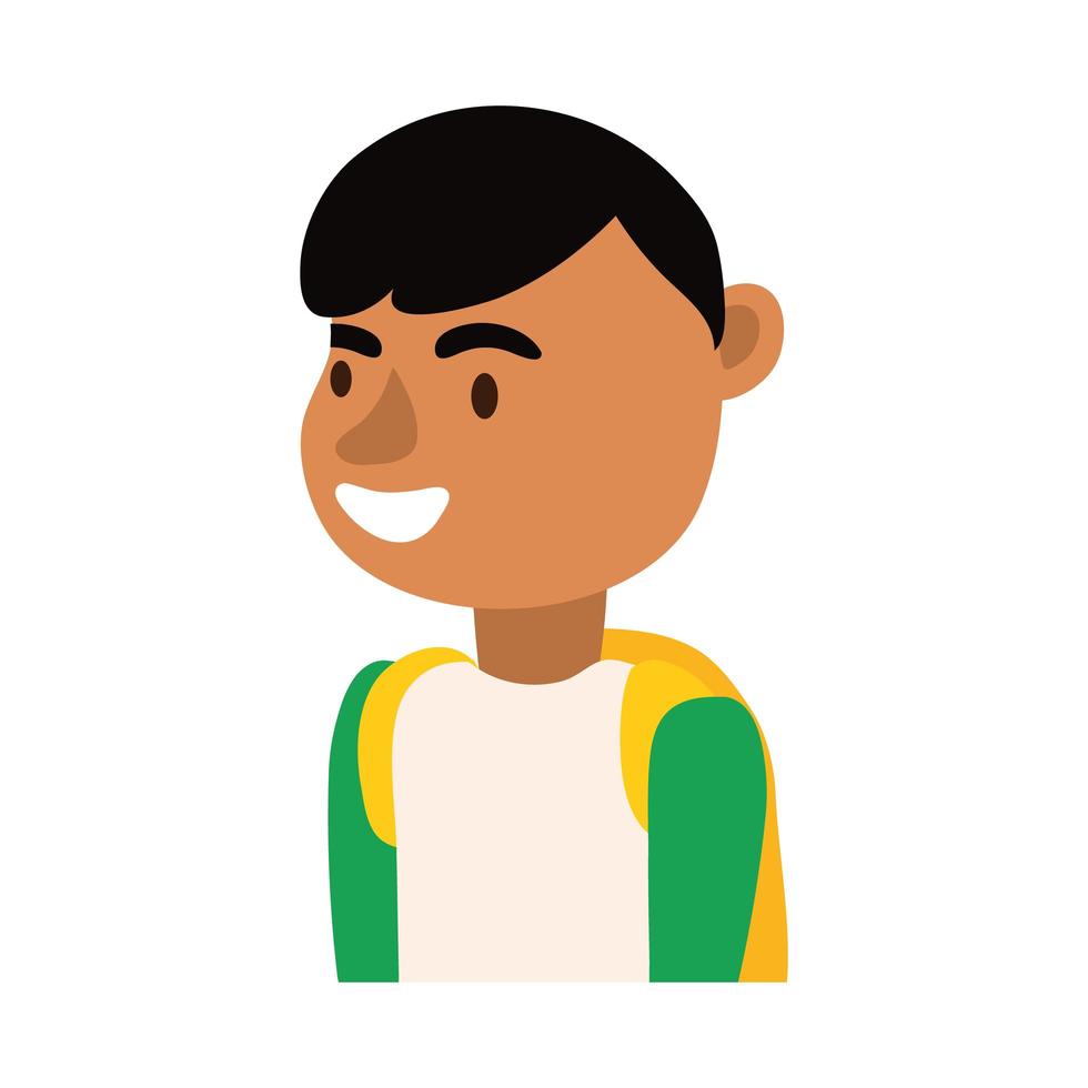 little student boy avatar character vector