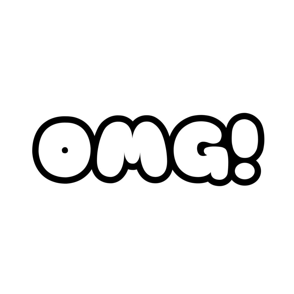 omg word icono de estilo de línea de arte pop vector