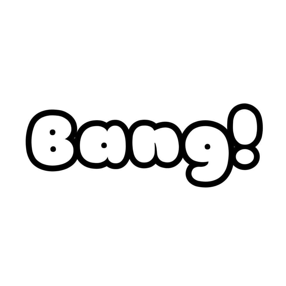 bang word icono de estilo de línea de arte pop vector