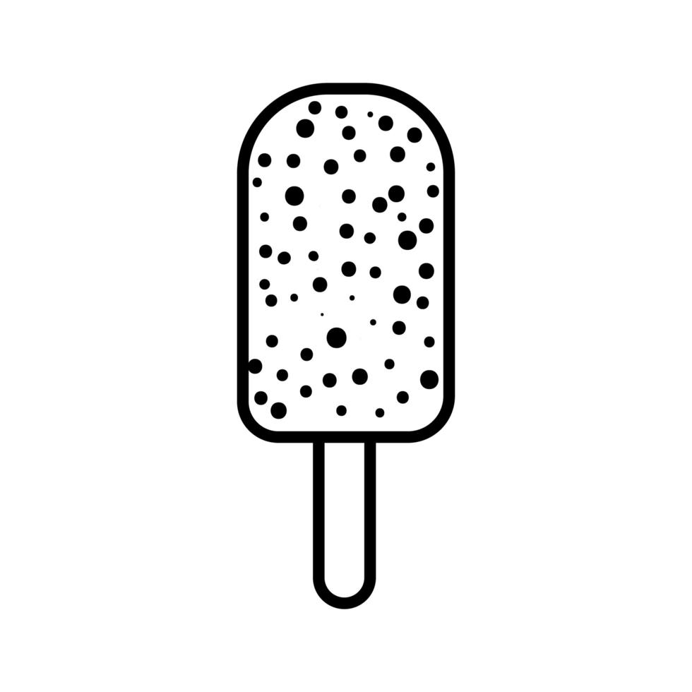 ice cream in stick pop art line style icon vector