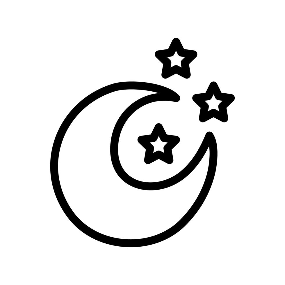 moon and stars pop art line style icon vector
